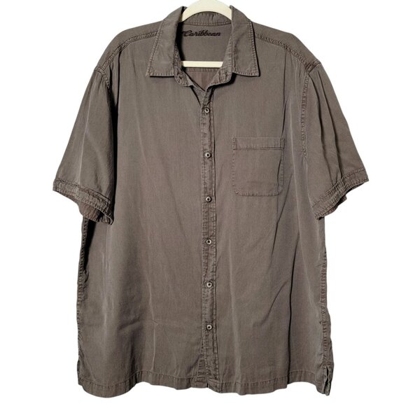 Lot of 4 Caribbean Mens Lyocell Cotton Vacation Short Sleeve Button Up Shirts XL - Picture 4 of 13